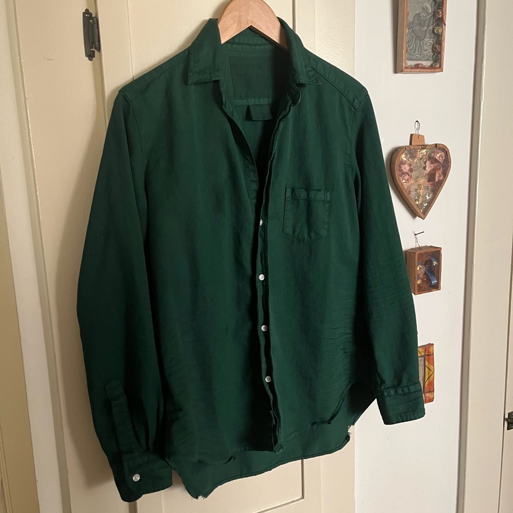 Frank and Eileen EILEEN Famous Denim Shirt in Emerald Size Small
